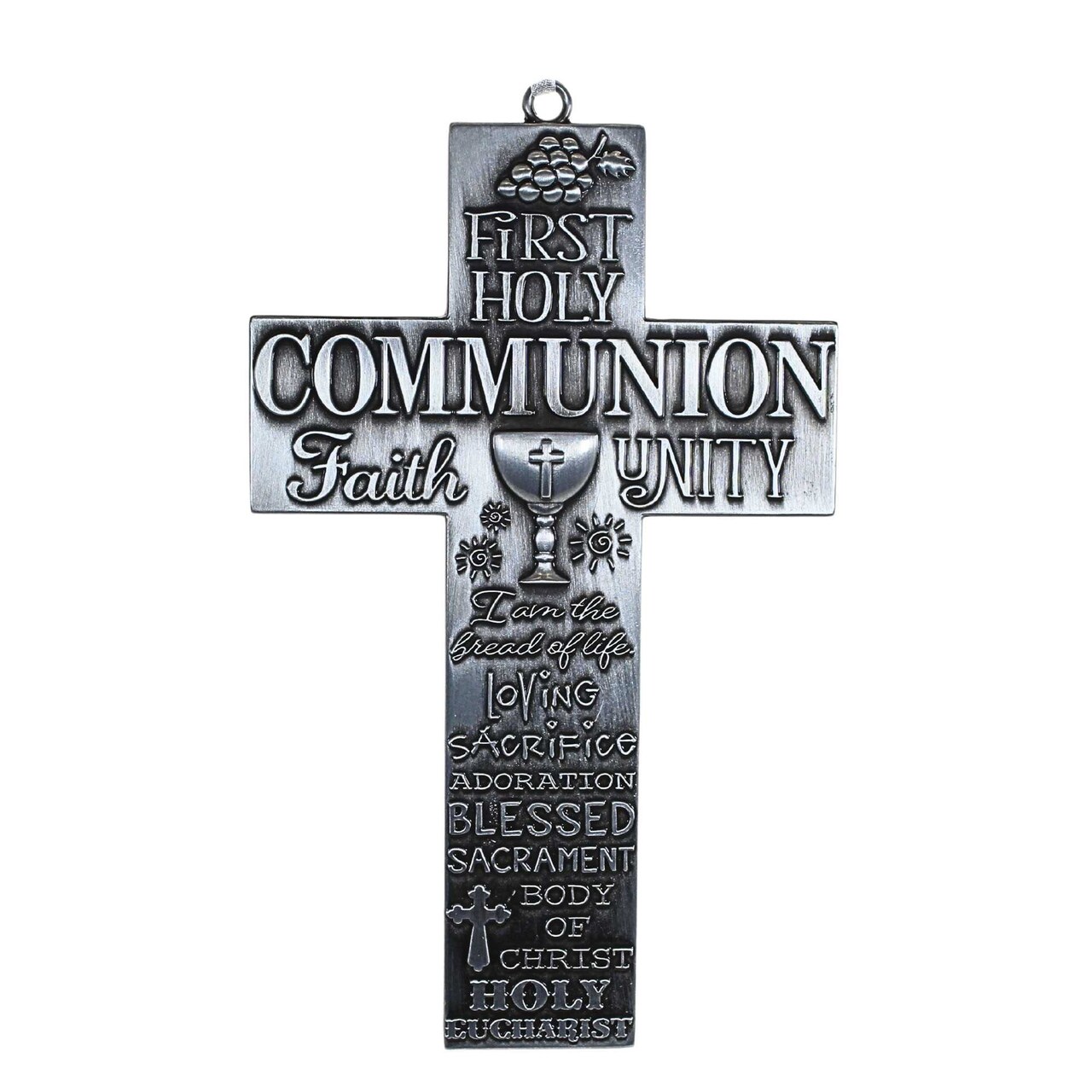 Roman 7.0 Inch Communion Word Wall Cross Everyday Figurine , First Holy Sacrament